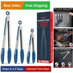 Kitchen Tongs With Silicone Tips Set Of 3 Heat Resistant For Serving Fo.... Fixed Price $21.28.