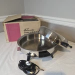 Regal Ware Society 12" Stainless Electric Skillet Fry Pan Dome Lid K7452. Fixed Price $44.95.