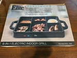 Elite By Maxi-matic Platinum 6-IN-1 Electric Indoor Grill Nib. Fixed Price $42.00.