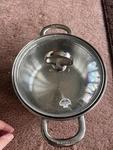 Chantal Stainless Steel 2 Qt Double Handle Saucepan Pot W/ Glass Lid Induction. Fixed Price $23.74.