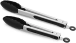 2 Pack Black Kitchen Tongs, Premium Silicone Bpa Free Non-stick Stainless Steel. Fixed Price $17.99.