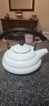 Creuset Classic Whistling Tea Kettle Vintage White Enamel Beehive -2 Liter. Fixed Price $200.00.