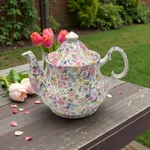 Vintage Laura Chintz Floral Teapot 4 Cup England Cottagecore Shabbychic Granny. Fixed Price $105.90.