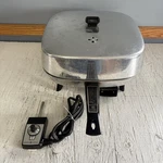 Vtg General Electric 12" Square Aluminum Skillet Fryer Tested Works. Fixed Price $29.99.