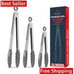 Kitchen Tongs For Cooking With Silicone Tips, Heat Resistant Servin.... Fixed Price $15.19.