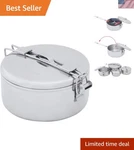 Alpine Stainless Steel Stowaway Camping Pot Lightweight & Durable 1.2 Quart. Fixed Price $26.99.