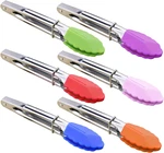 Small With Silicone Tips 7-INCH Mini Serving Tongs, Set Of 6 (green Red Bl. Fixed Price $23.65.