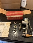 Vintage Universal No. 1 Food & Meat Chopper Grinder Complete W/ Original Box. Fixed Price $13.99.