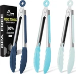 Hotec Mini Silicone Kitchen Tongs For Cooking 7-INCH Inch, Gradient Blue. Fixed Price $14.70.