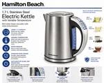Hamilton Beach 41020 Cordless Electric Kettle - Stainless Steel. Fixed Price $39.00.