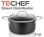 Techef Onyx Collection, 5-QUART Soup Pot With Glass Lid, Made In Korea. Fixed Price $54.99.