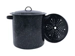 Granite Ware F6257-1 Black Porcelain Enamel Tamale Pot 15.5 Qt. With Steamer. Fixed Price $45.94.
