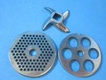 #8 (3) Pc Meat Grinder Fine & Very Large Plate Knife Blade Stainless Cabelas Lem. Fixed Price $33.20.