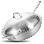 14.5 Inch Stir-frying Wok Pan With Steel Lid, Tri-ply Stainless Inducti.... Fixed Price $169.72.
