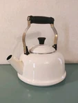 Creuset Q3101-59 Enamel On Steel Whistling Tea Kettle 1.7 Qt. White. Fixed Price $24.99.