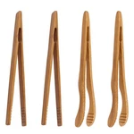 Onerusus Pack Bamboo Toaster Tongs Reusable Wood 7IN, YELLOW-4 Pcs. Fixed Price $9.18.