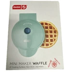 Dash Mini Waffle Maker 4 Nonstick, Quick Heat-up, Compact Iron (aqua). Fixed Price $5.00.