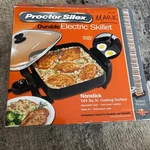 Proctor Silex 38520GY Large Nonstick Electric Skillet New Open Box. Fixed Price $29.99.