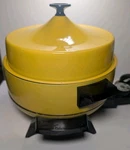 Vintage Electric Skillet Yellow Dome Lid B1SFC3TV Tested Works 4 Piece. Fixed Price $24.99.