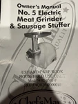 Chefs Mark #5 Electric Meat Grinder & Sausage Maker. Fixed Price $60.00.