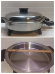 Townecraft Chef's Ware Electric Skillet 12" Stainless Liquid Core Fry Pan & Lid. Fixed Price $194.99.