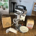 Hamilton Beach Model 25 10-SPEED Chrome Stand Mixer W/meat Grinder Attachment. Fixed Price $100.00.