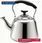 Lily's Home Whistling Tea Kettle For Stovetop, 2 Quart Stainless Steel Water. Fixed Price $33.81.
