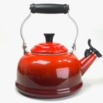 Creuset Classic Flame Red Ombre Enamel Whistling Tea Kettle Black Handle. Fixed Price $47.95.