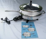 Farberware 12" Electric Stainless Steel Buffet Skillet FSS330A & High Dome Lid. Fixed Price $49.99.