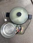 Vtg West Bend Avocado Green Country Kettle Electric Cooking Pot W/metal Basket!. Fixed Price $71.99.