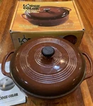Vtg Lodge Color Brown Ombr 6 Qt Enamel Cast Iron Dutch Oven Boxed Safe. Fixed Price $45.76.