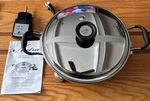 Cookware Electric 4 Quart Skillet Vapo Lid Oil Core 316TI. Fixed Price $269.99.