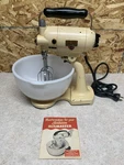 Rare Vintage 1935 Sunbeam Mixmaster Model Stand Mixer Works Bowl Beaters Book. Fixed Price $179.99.