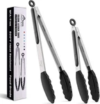 Hotec Premium Stainless Steel Locking Kitchen Tongs With Silicon Tips, Set Of 2-. Fixed Price $17.08.