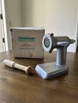 Vintage Kitchenaid Hobart Food Grinder Attachment All Metal With Box. Fixed Price $125.00.