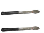 2 Winco UT-16HP-K 16IN Stainless Steel Silver Utility Tongs Black Handle Kitchen. Fixed Price $12.99.