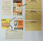 8 Vintage Presto/ge/flavo-matic Control Master/clock/appliance Warranty/tag. Fixed Price $5.22.