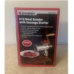 Kitchener #10 Manual Clamp-on Meat Grinder W/ Sausage Stuffer, Metal Silver. Fixed Price $39.99.