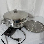 Farberware Stainless Steel Electric Skillet And Steamer 12" Model 344-A Dome Lid. Fixed Price $79.98.