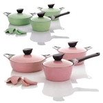 Neoflam Eela Whole Cast Ecolon Pot 3-PIECE Set 2 Color. Fixed Price $165.00.