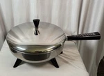Farberware Electric Fry Pan 10 W/lid Tested Works Aluminum Clad Stainless Steel. Fixed Price $39.87.