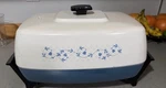 Vintage West Bend Electric Griddle Skillet Featuring Blue Flower Design.. Fixed Price $32.00.