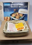 Vtg Montgomery Ward Signature 11" Electric Skillet Buffet Fry Pan New Open Box. Fixed Price $79.99.