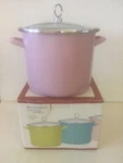 Pink 8 Quart Stock Pot Enamel Steel Reston Lloyd New Box. Fixed Price $219.00.