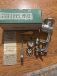 Vintage Universal No. 2 Food & Meat Chopper Grinder W Box Manual Cast Iron. Fixed Price $25.00.