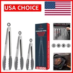 Kitchen Tongs Set 3 Silicone-tipped Sizes For Your Cooking Needs. Fixed Price $17.09.