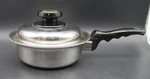 Americraft 1 Quart Saucepan Pot W Lid Stainless Steel Black Handle Usa Vintage. Fixed Price $24.99.
