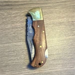 Rill Simple Tools 105 Pocketknife Damascus Steel Blade Wood Brass Handle Manual. Fixed Price $55.00.