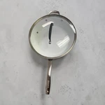 Bialetti 11 Ceramic Nonstick Deep Saut Pan Skillet W/ Glass Lid Red Euc. Fixed Price $56.99.
