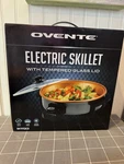 Ovente Electric Skillet Frying Pan Glass Lid 2.5 Liter Adjustable Temperature. Fixed Price $24.99.